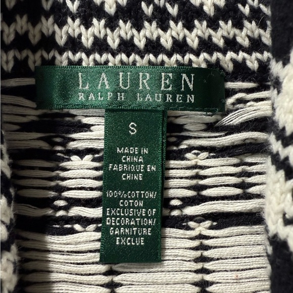 Lauren Ralph Lauren Women’s Sweater Vest Size S  Black and White Aztec Southwest - Picture 6 of 10